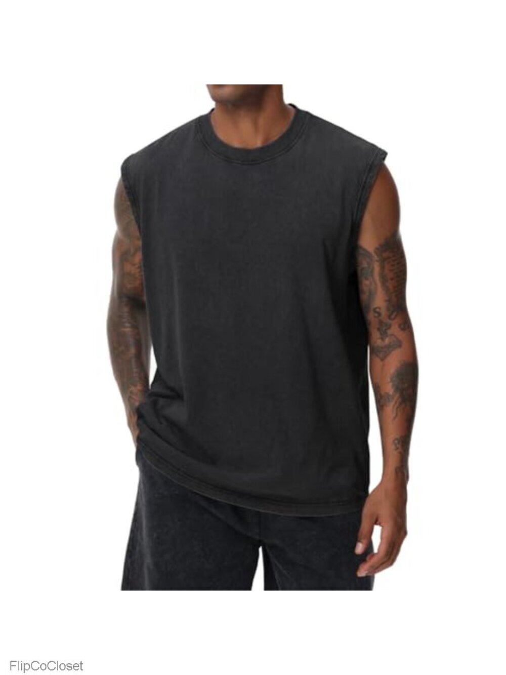 Men's Cotton Sleeveless Tank Top Muscle Gym Workout Shirt Loose Fit